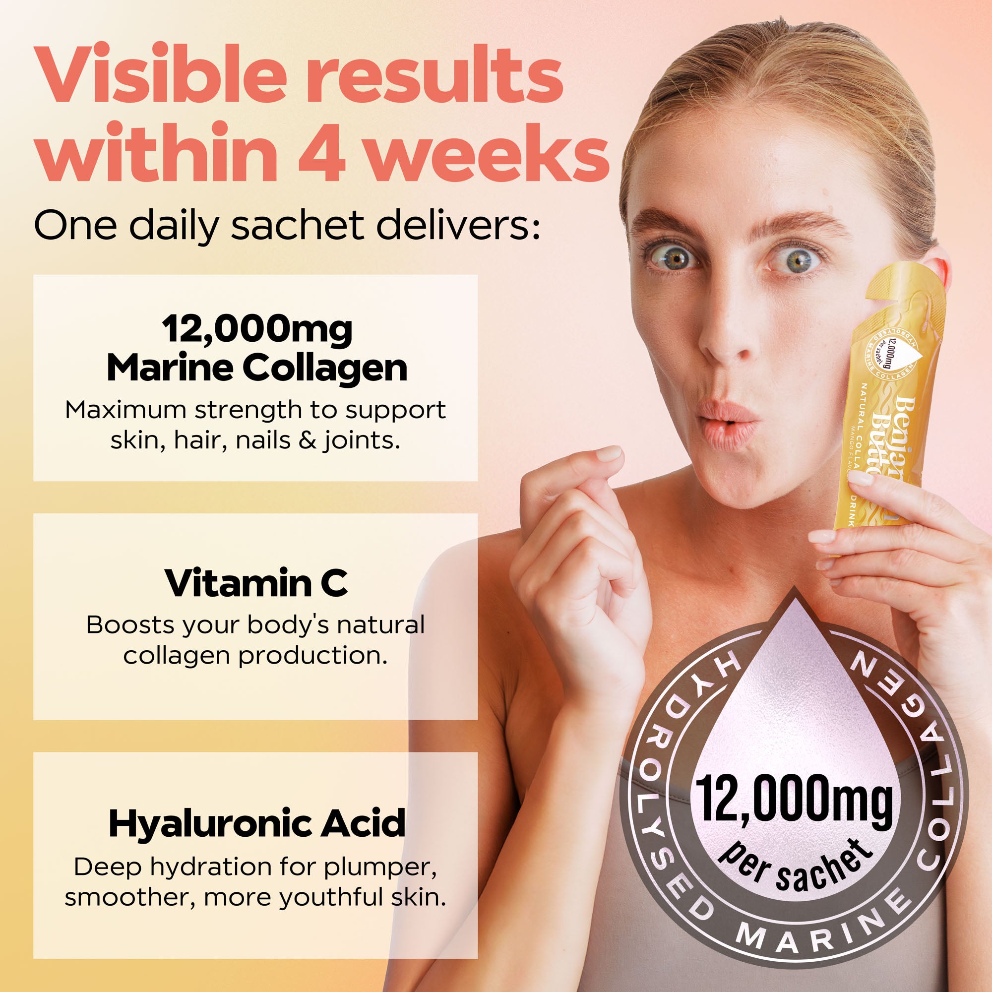 28x Mango 12,000mg Tekuté sáčky s mořským kolagenem