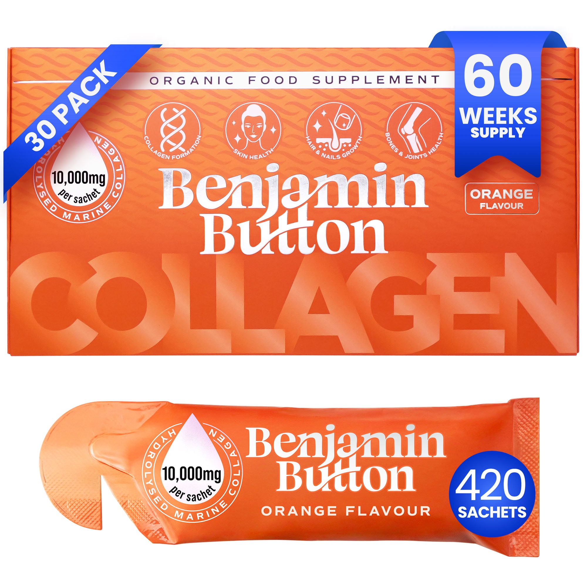420x Orange 10,000mg Marine Liquid Collagen Sachets